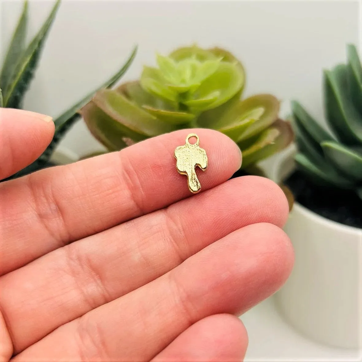 1, 4, 20 or 50 Pieces: Tiny Palm Tree Charms