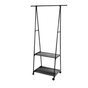 2-Layer Shelf Hanging Clothes Rack With Wheels Ra-8