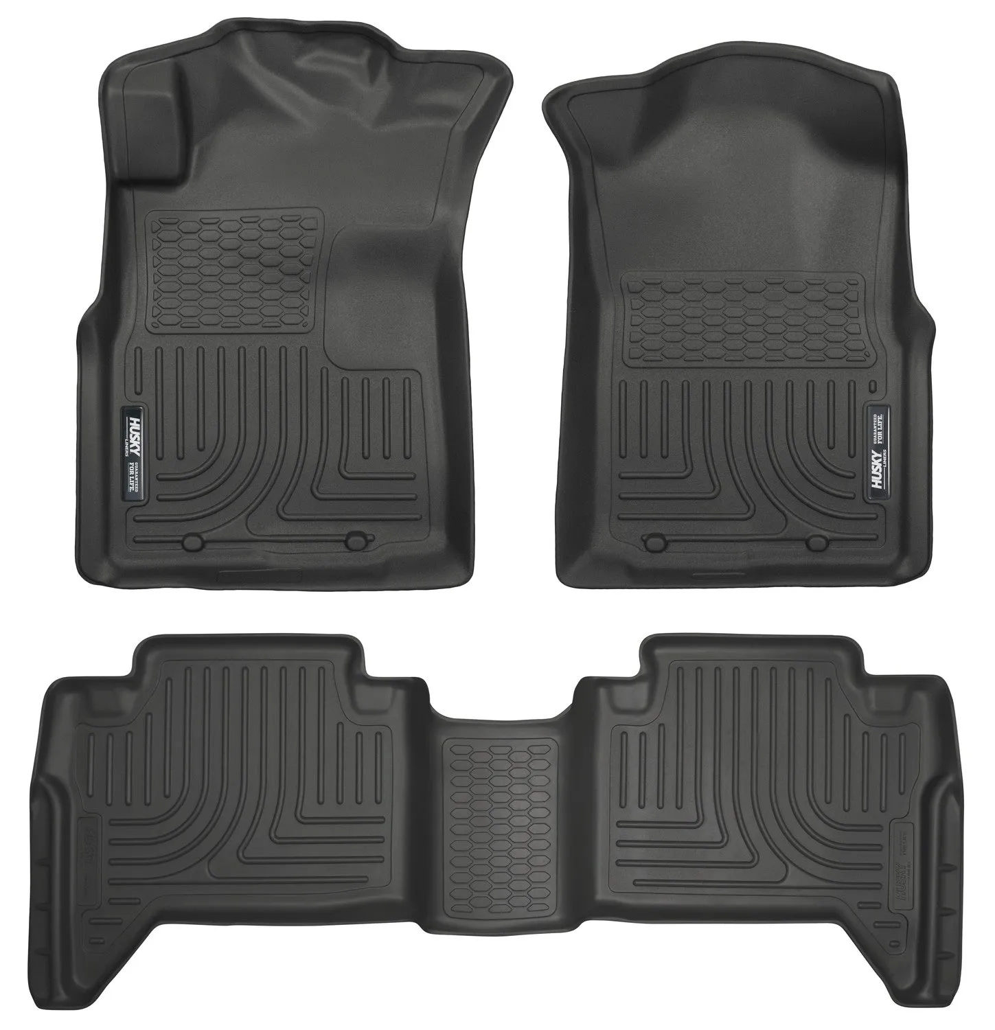 2005-2015 Toyota Tacoma Double Cab Front & 2nd Seat Floor Liners - Black