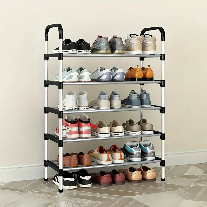 5 Layer Iron Alloy Shoe Organizer – Easy Assembly Storage Shelf