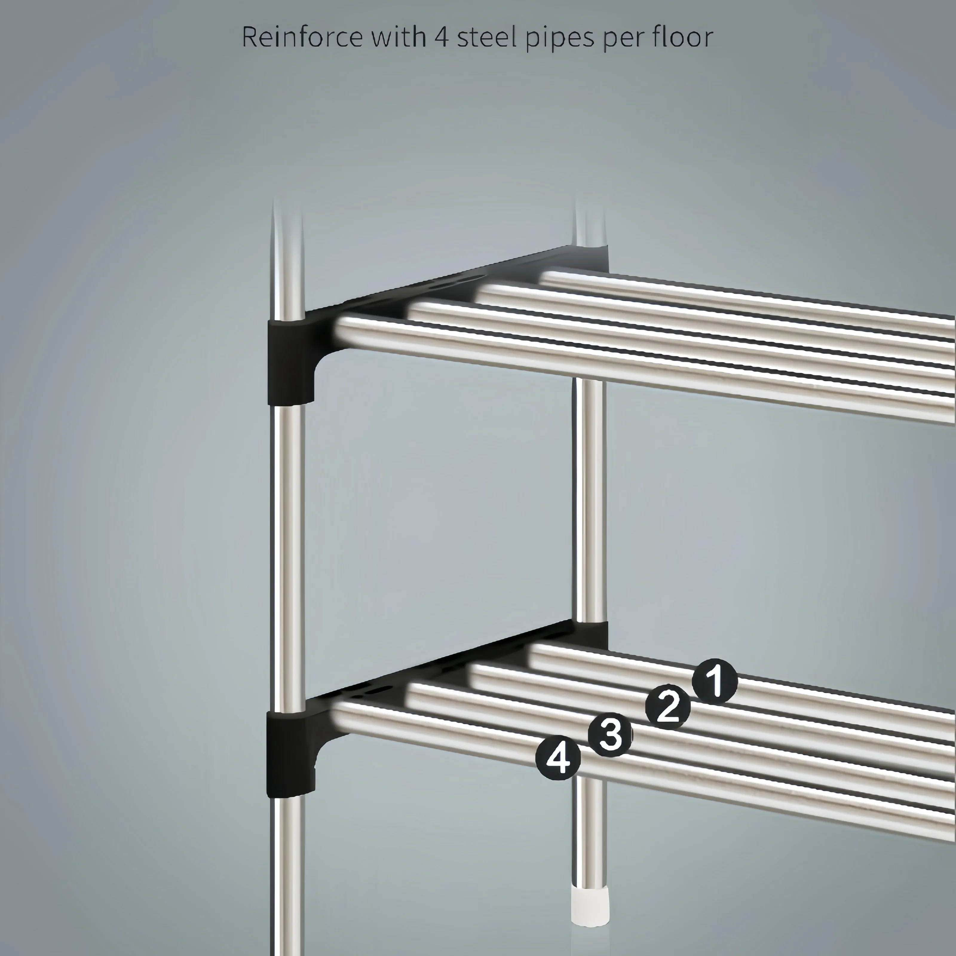 5 Layer Iron Alloy Shoe Organizer – Easy Assembly Storage Shelf