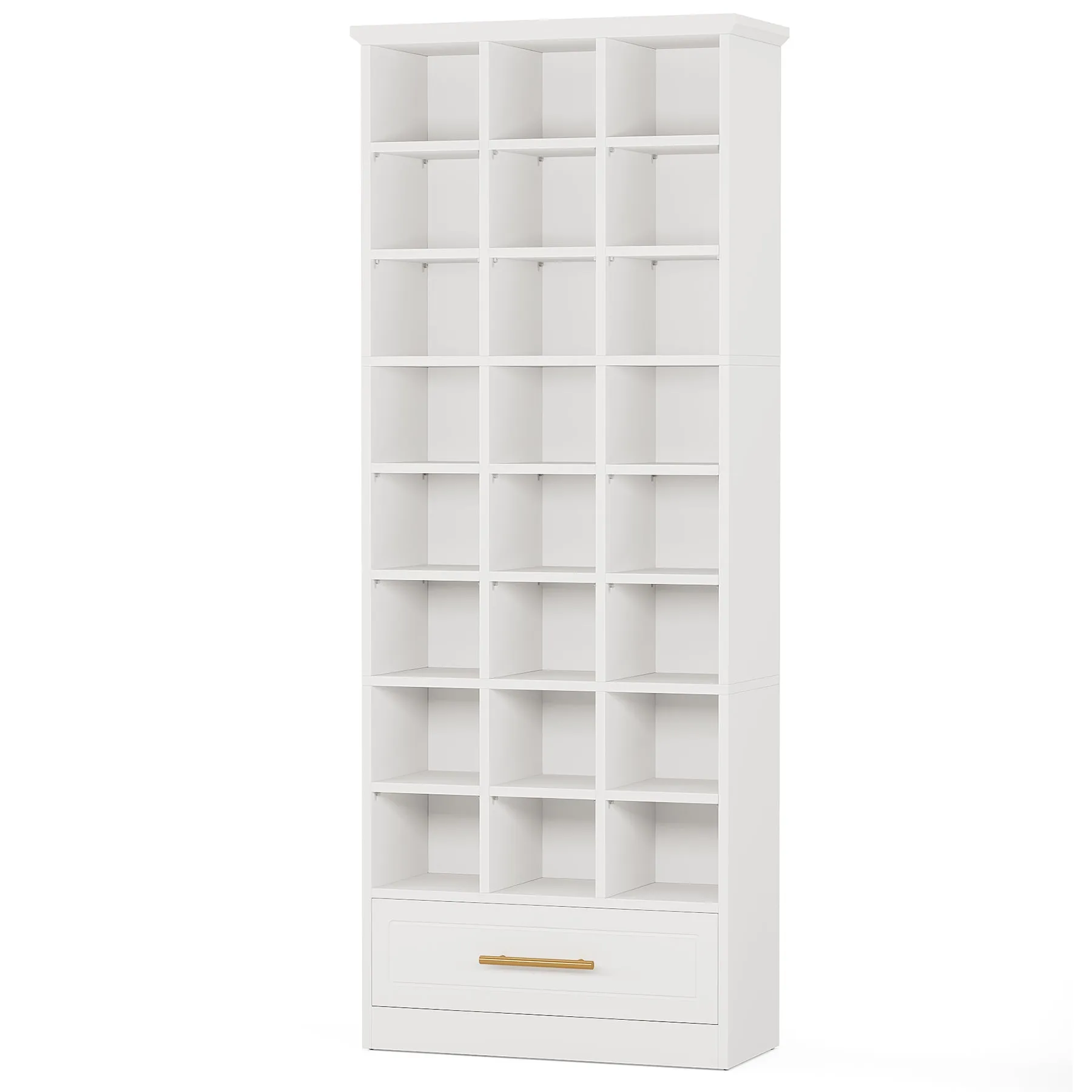 71" Shoe Rack, Freestanding Wooden 9-Tier Shoe Storage Cabinet