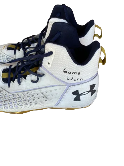 Aaron Banks Notre Dame Football Signed and Inscribed Game-Worn Cleats (Size 16)