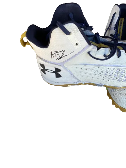 Aaron Banks Notre Dame Football Signed and Inscribed Game-Worn Cleats (Size 16)