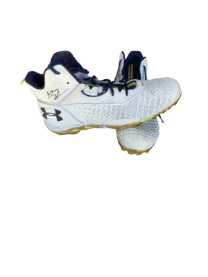 Aaron Banks Notre Dame Football Signed and Inscribed Game-Worn Cleats (Size 16)