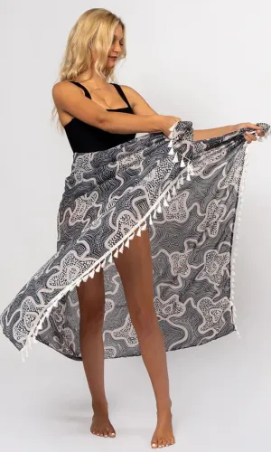 Aboriginal Art Chiffon Sarong Ngapa Puyurru