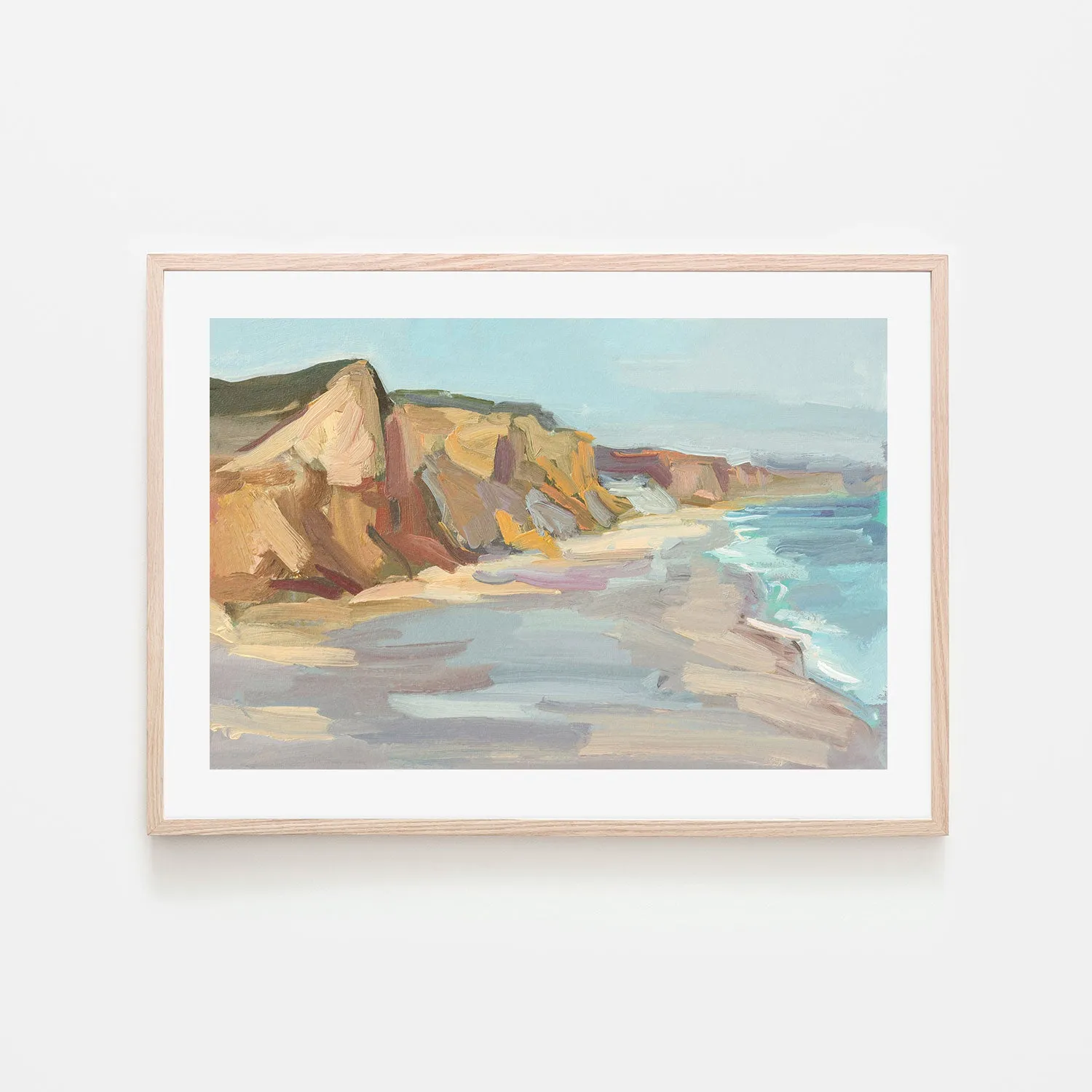 Abstract Beach In Muted Colours , Hand-painted Canvas