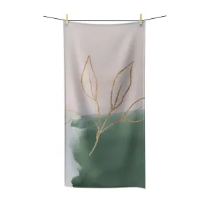 Abstract Boho Bath Towel | Muted Blush Green