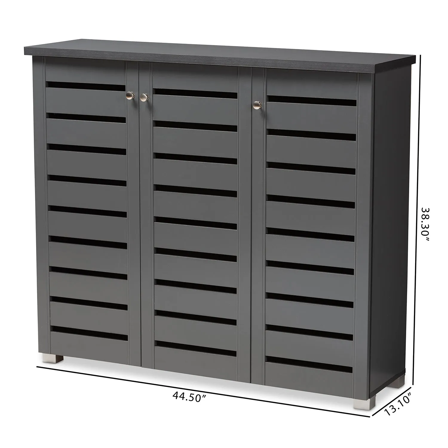 Adalwin Stylish Dark Grey Shoe Storage Cabinet with Ventilated Shelves for Organized Footwear