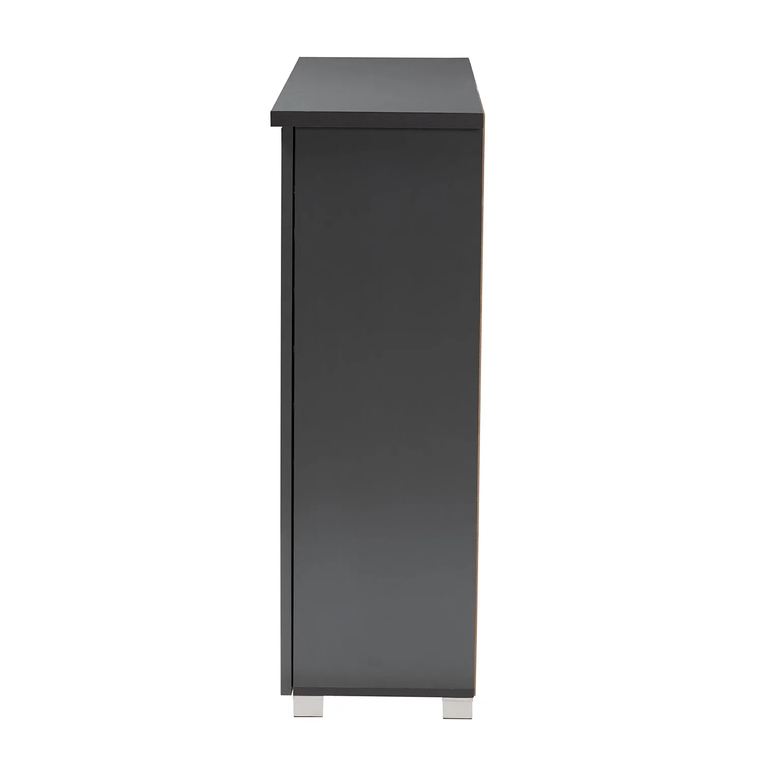 Adalwin Stylish Dark Grey Shoe Storage Cabinet with Ventilated Shelves for Organized Footwear