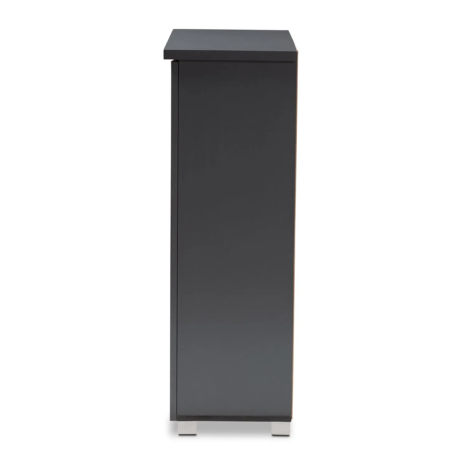 Adalwin Stylish Dark Grey Shoe Storage Cabinet with Ventilated Shelves for Organized Footwear