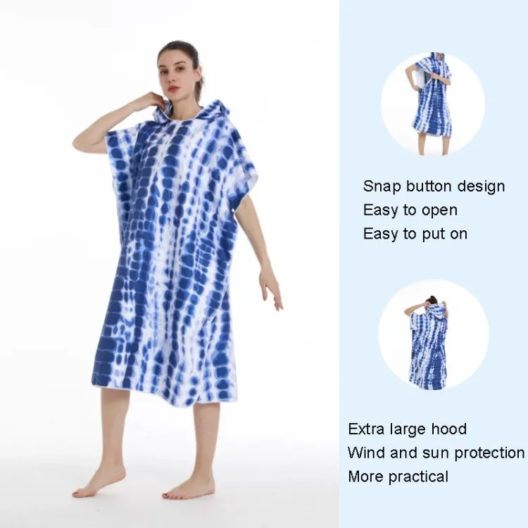 Adult Hooded Bath Towel Fine Fiber Beach Quick Dry Bathrobe, Size: 110x75cm(Geometry)