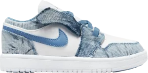 Air Jordan 1 Low ALT PS Washed Denim Sneakers, White