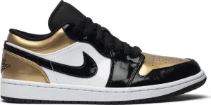 Air Jordan 1 Low Gold Toe Sneakers, gold