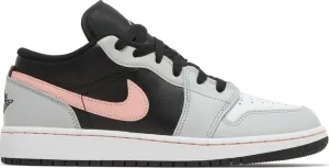 Air Jordan 1 Low GS Gray Fog Bleached Coral, black