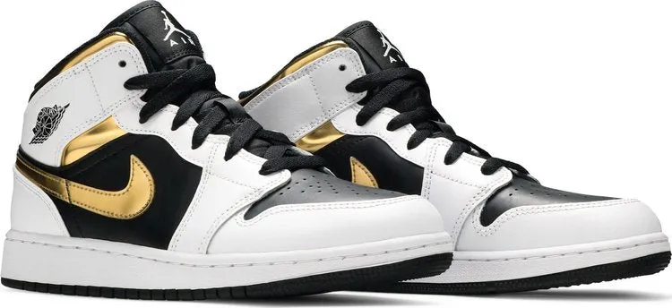 Air Jordan 1 Mid GS White Gold sneakers, white