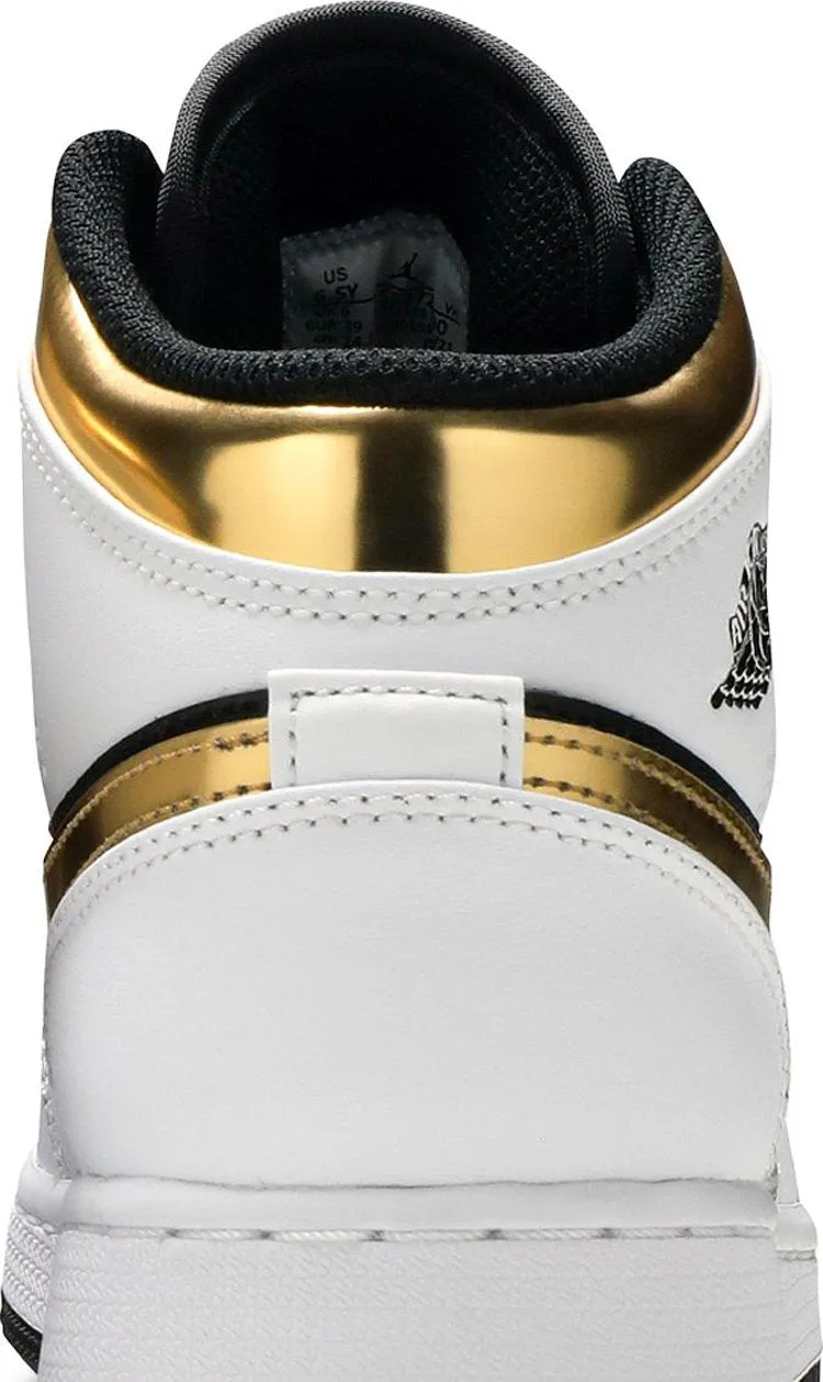 Air Jordan 1 Mid GS White Gold sneakers, white