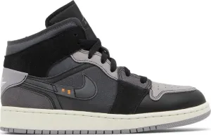 Air Jordan 1 Mid SE Craft GS Inside Out - Black