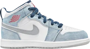 Air Jordan 1 Mid SE PS French Blue sneakers, blue