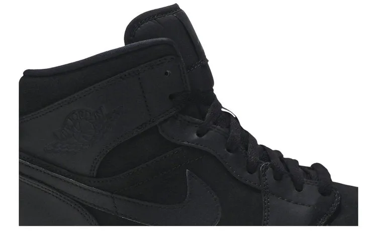 Air Jordan 1 Mid 'Triple Black' Sneakers, Black