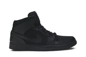 Air Jordan 1 Mid 'Triple Black' Sneakers, Black