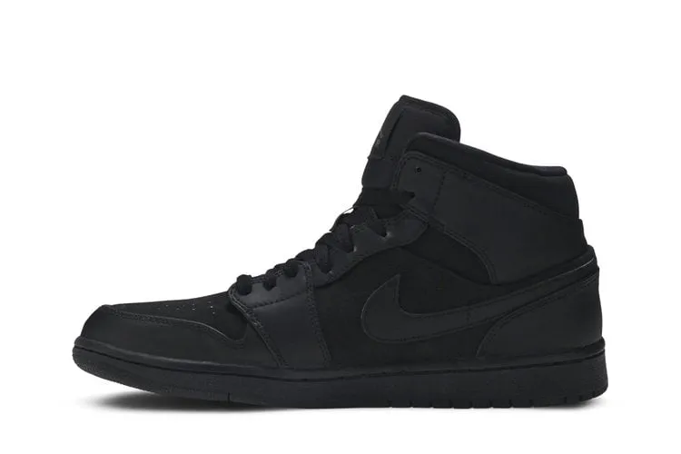 Air Jordan 1 Mid 'Triple Black' Sneakers, Black