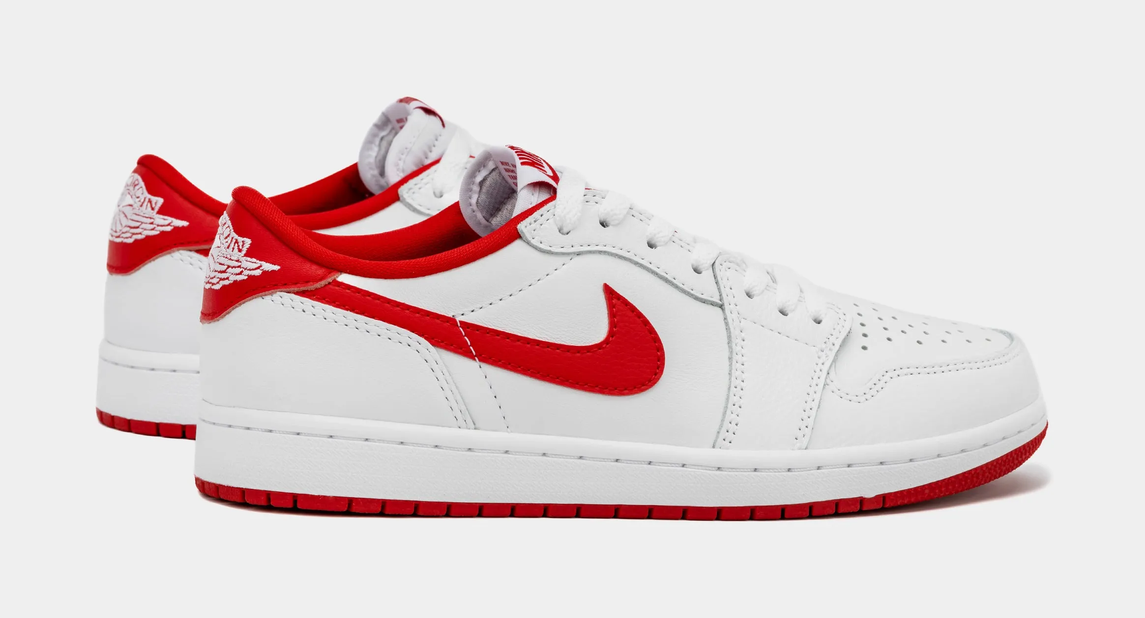 Air Jordan 1 Retro Low OG University Red Mens Lifestyle Shoes (White/Red)