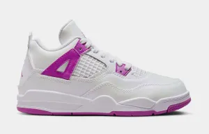 Air Jordan 4 Retro Hyper Violet  Preschool Lifestyle Shoes (White/Hyper Violet)