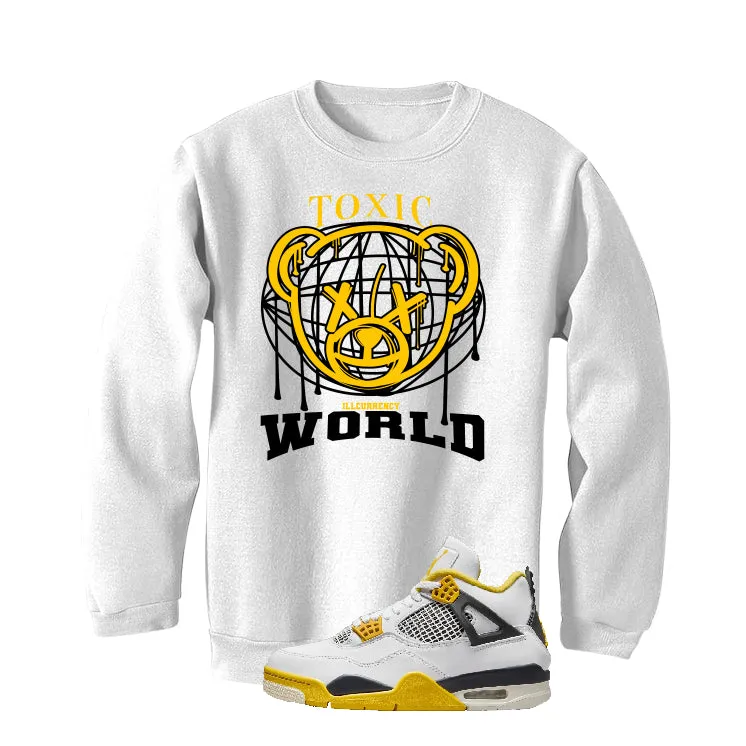 Air Jordan 4 WNNS “Vivid Sulfur” | illcurrency White T-Shirt (Toxic World)