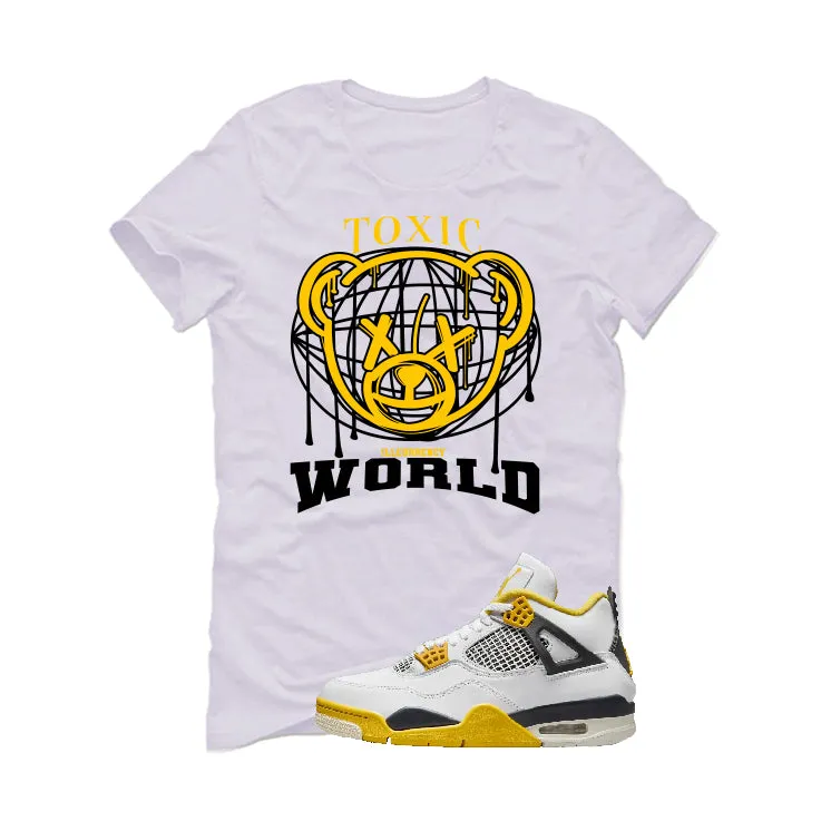 Air Jordan 4 WNNS “Vivid Sulfur” | illcurrency White T-Shirt (Toxic World)