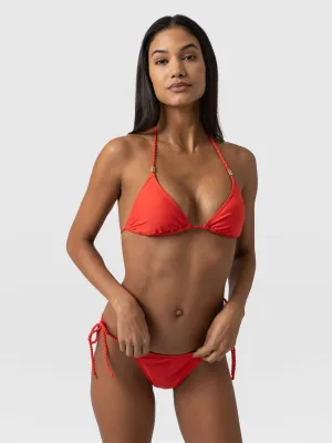 Alba Triangle Bikini Top - Red