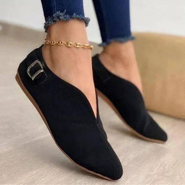 Amozae- Pointed Toe Suede Women Flats Shoes Woman Sneakers Summer Fashion Sweet Flat Casual Shoes Women Zapatos Mujer Plus