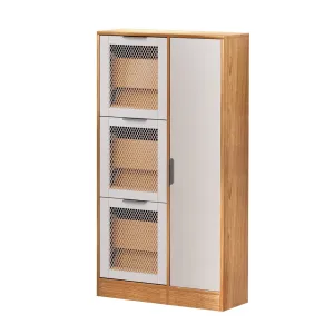 Artiss Shoe Rack Cabinet Mirror White