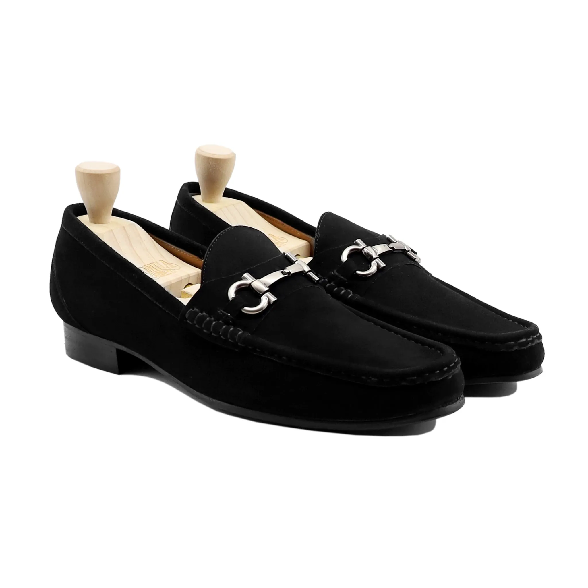 Arzak - Men's Black Kid Suede Loafer