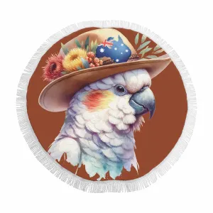 Australian Animals Cockatoo Awd1333  Circular Beach Shawl 59"