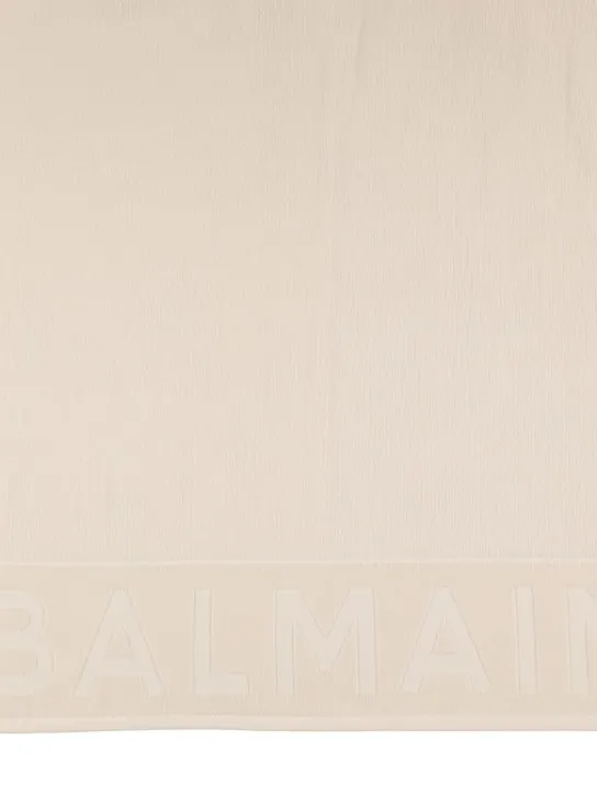 Balmain   Logo cotton terry beach towel 