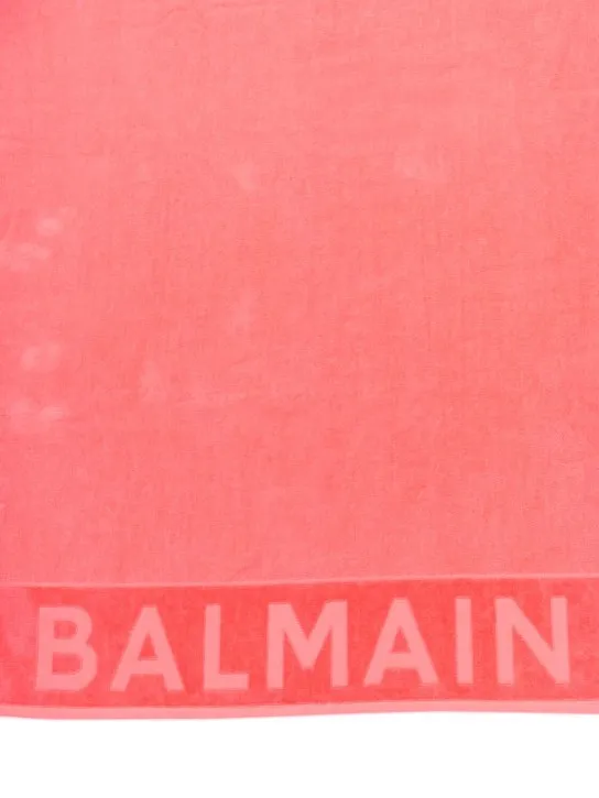 Balmain   Logo cotton terry beach towel 