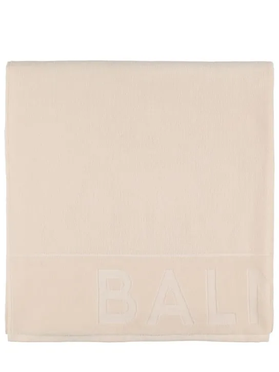 Balmain   Logo cotton terry beach towel 