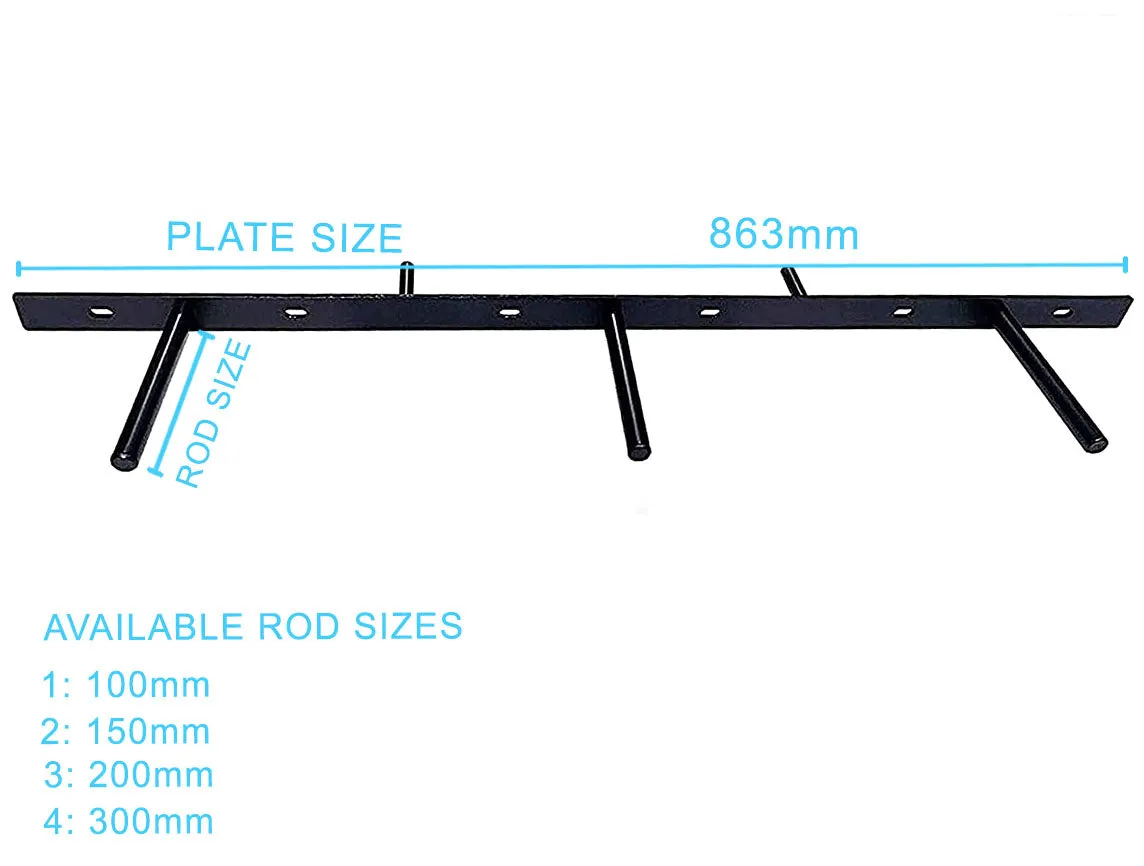 B&Z Customizable Floating Plate Shelf Support Brackets Extremly Heavy Duty Invisible Oak Mantel Timber Scaffold Board Reclaimed Railway Sleeper Wood Shelf