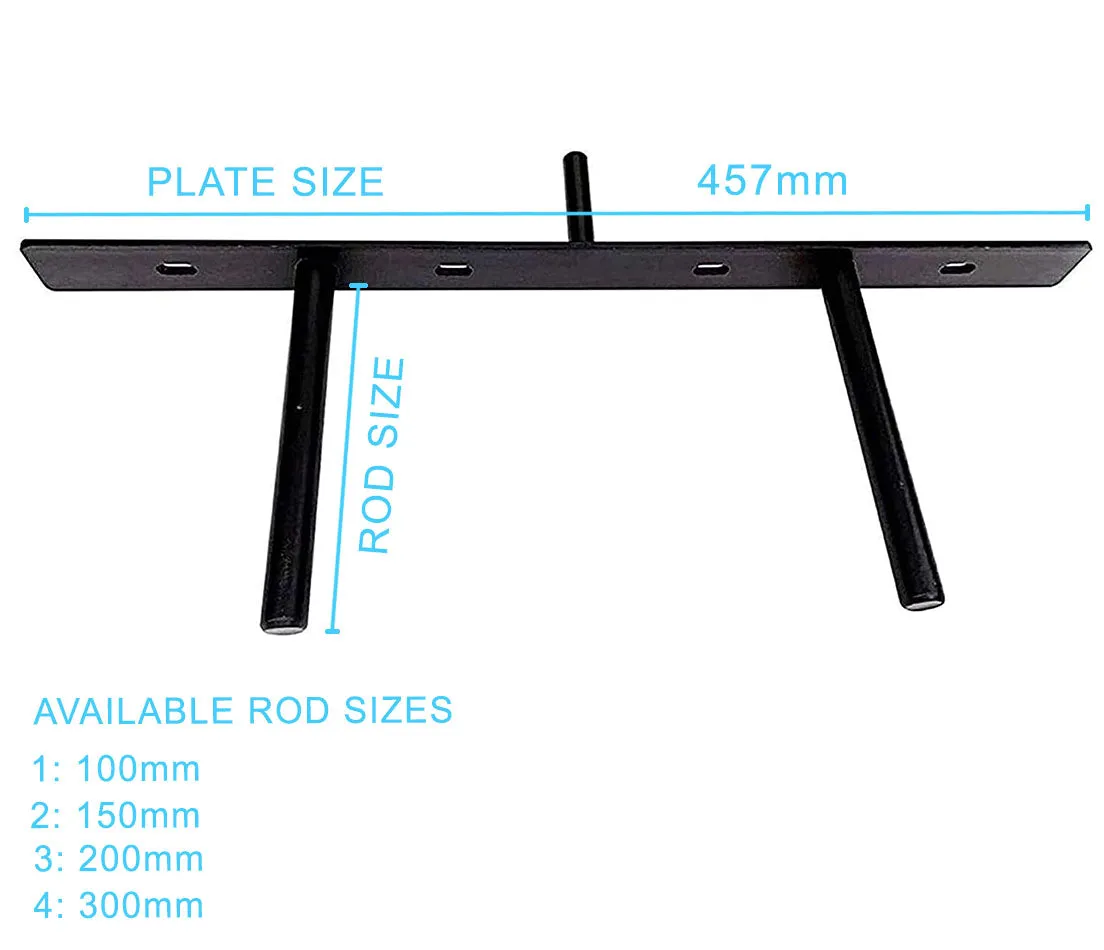 B&Z Customizable Floating Plate Shelf Support Brackets Extremly Heavy Duty Invisible Oak Mantel Timber Scaffold Board Reclaimed Railway Sleeper Wood Shelf