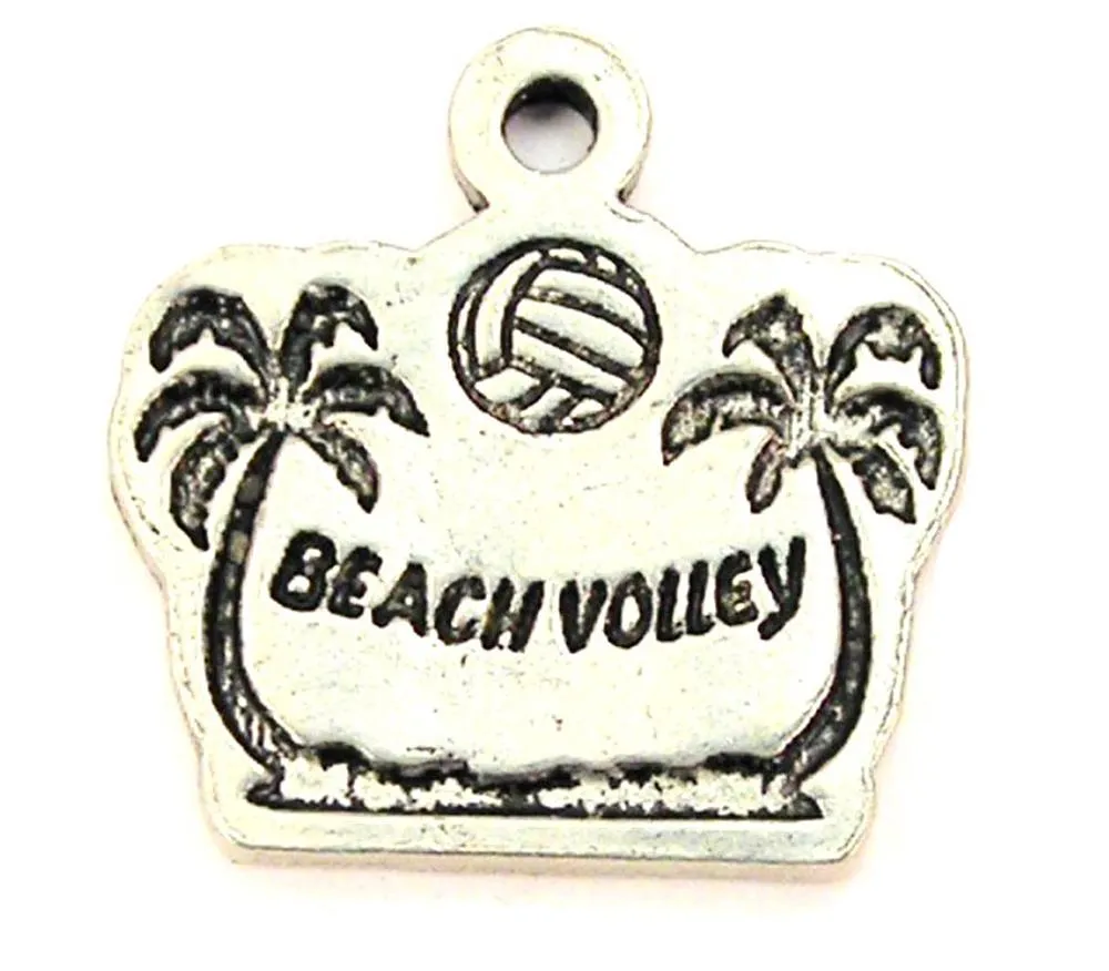 Beach Volley Genuine American Pewter Charm