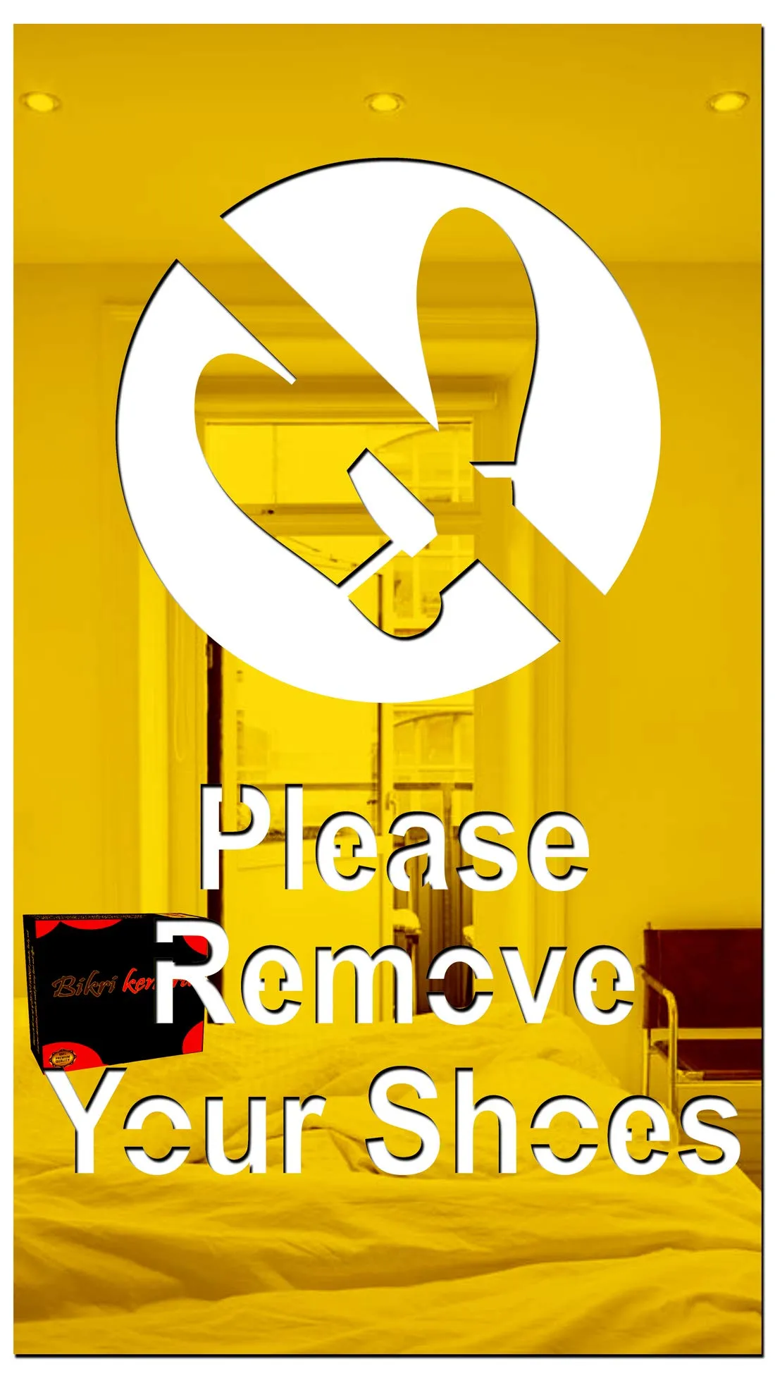 Bikri Kendra Ind - Golden Please Remove Your Shoes Sign Board Mirror Stickers for Wall, Acrylic Mirror Wall Decor Sticker, Wall Mirror Stickers, Acrylic Stickers, Wall Stickers for Hall Room, Bed Room