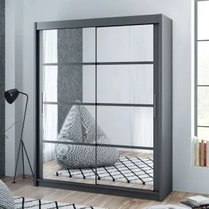 Breanna 160cm Sliding Door Wardrobe Graphite