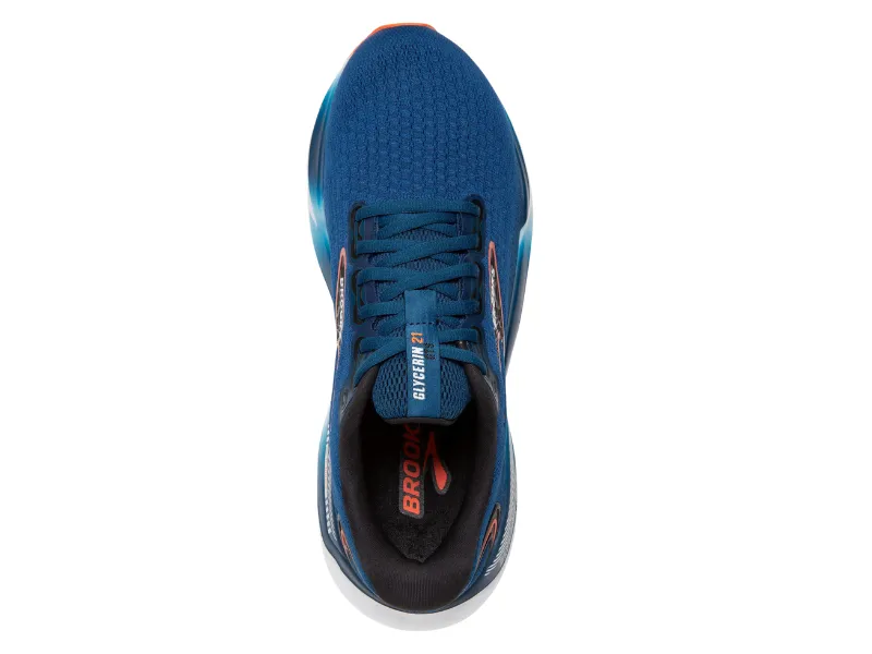 Brooks Glycerin GTS 21 Mens Running Shoe (Blue Opal/Black/Nasturtium)