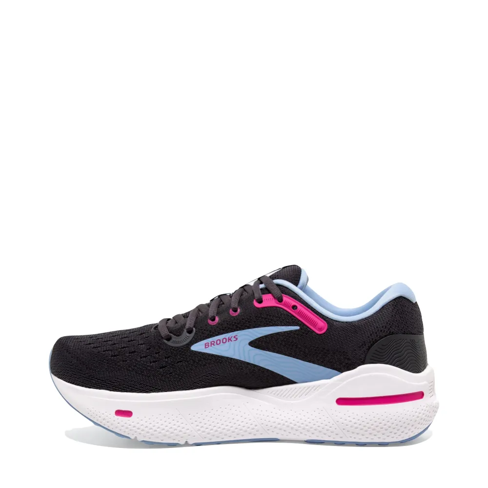 Brooks Women's Ghost Max Sneaker in Ebony/Open Air/Lilac Rose