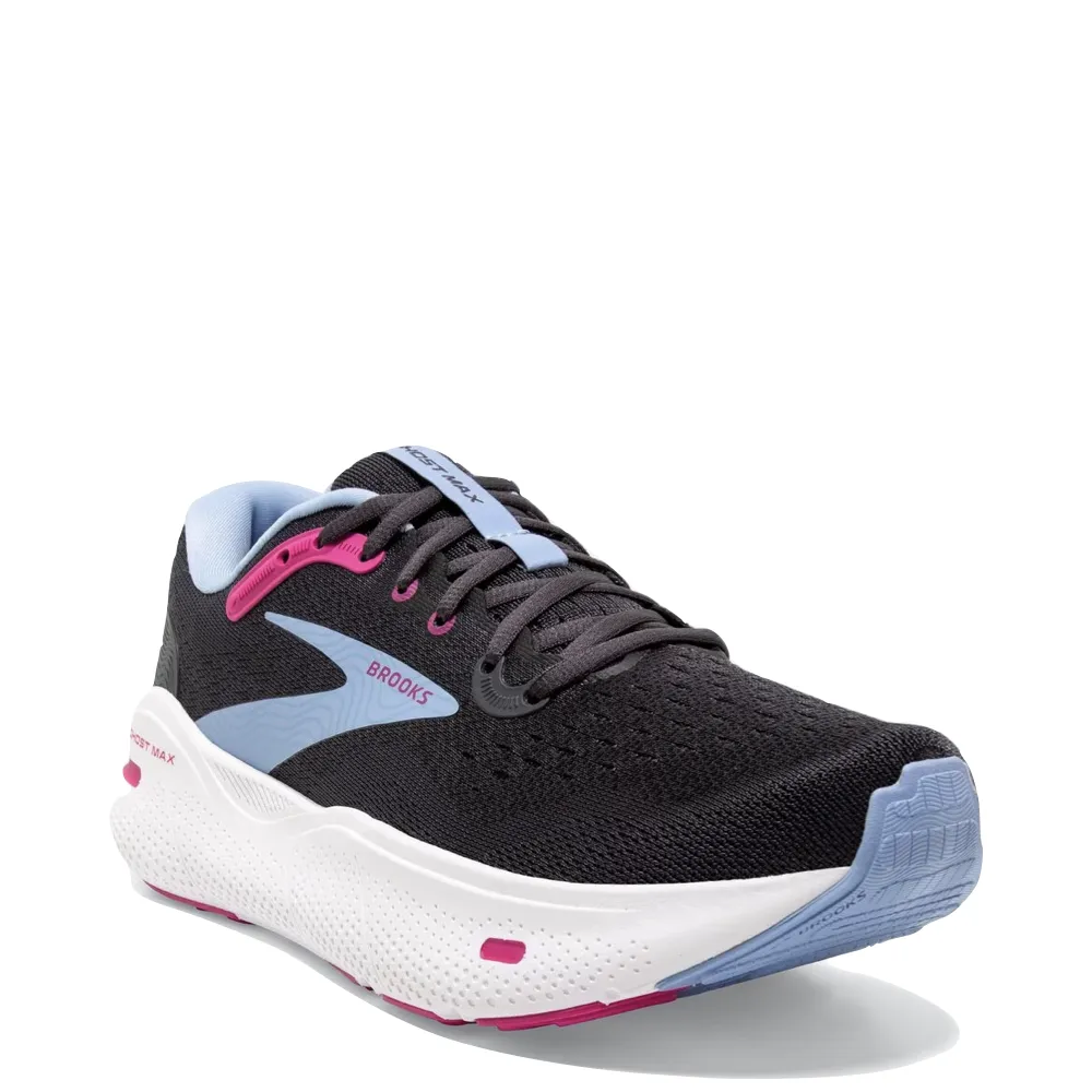 Brooks Women's Ghost Max Sneaker in Ebony/Open Air/Lilac Rose