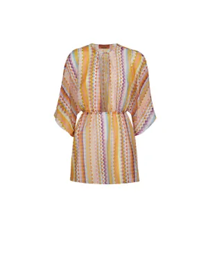 Butterfly-Sleeve Mini Kaftan