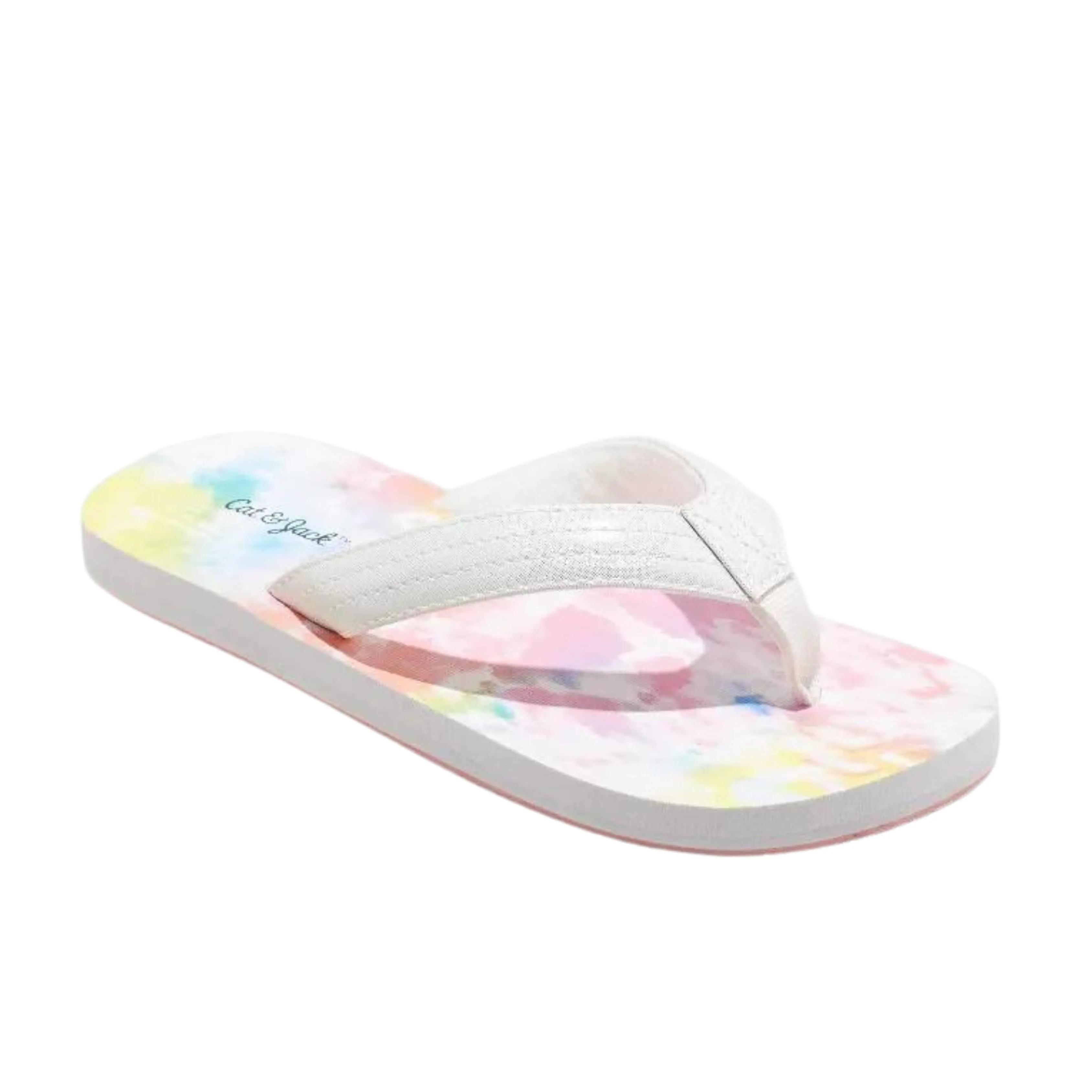 CAT & JACK - Kids - Ava Tie-Dye Slip-On Silver Thong Slipper