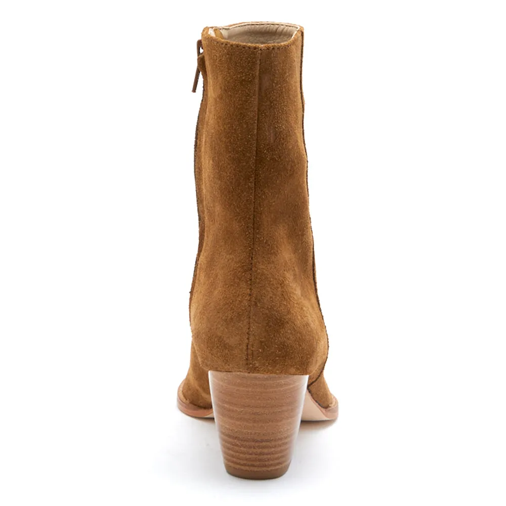 Caty Suede Pointed Toe Zippered Booties