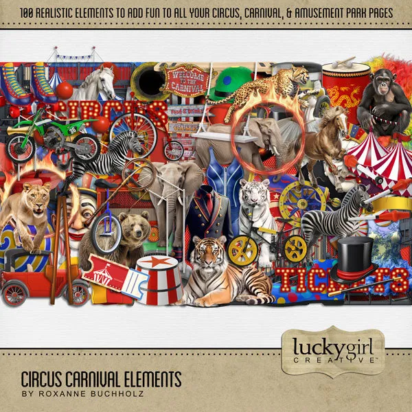 Circus Carnival Digital Scrapbook Bundle